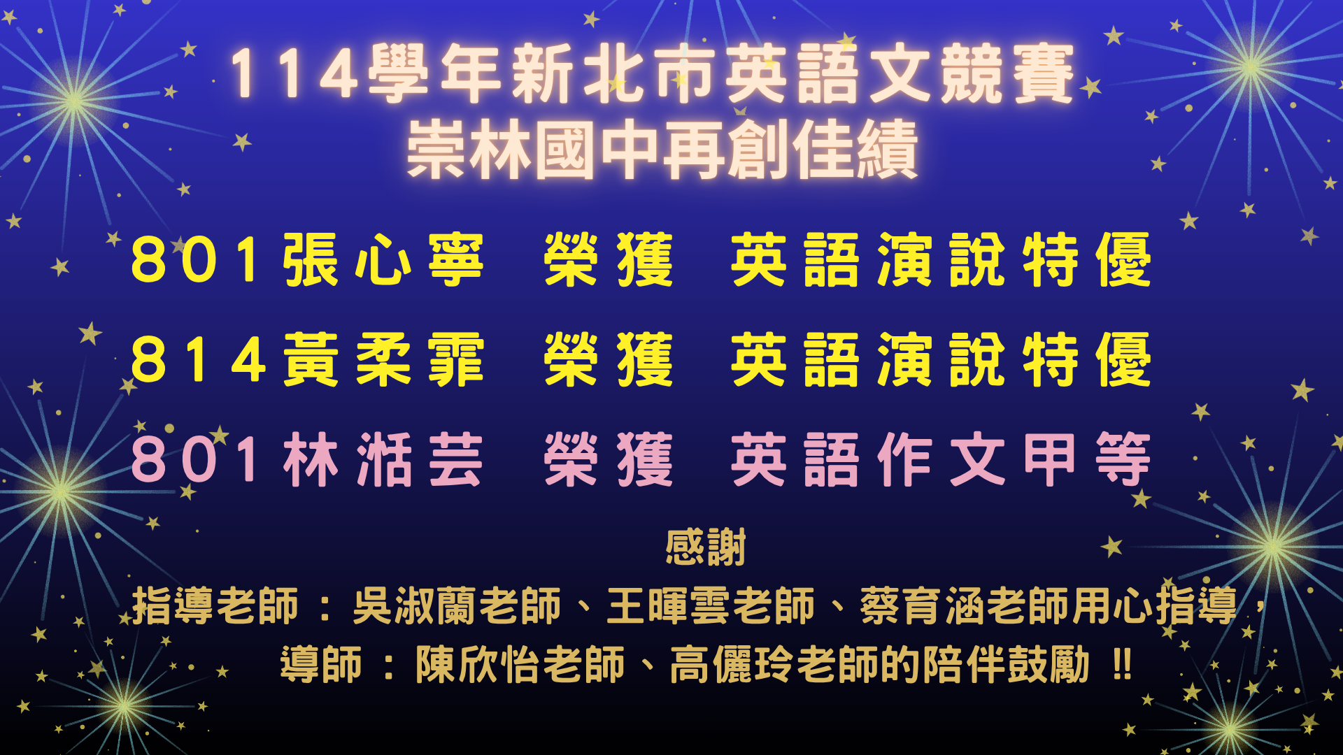 114年度新北市英語競賽