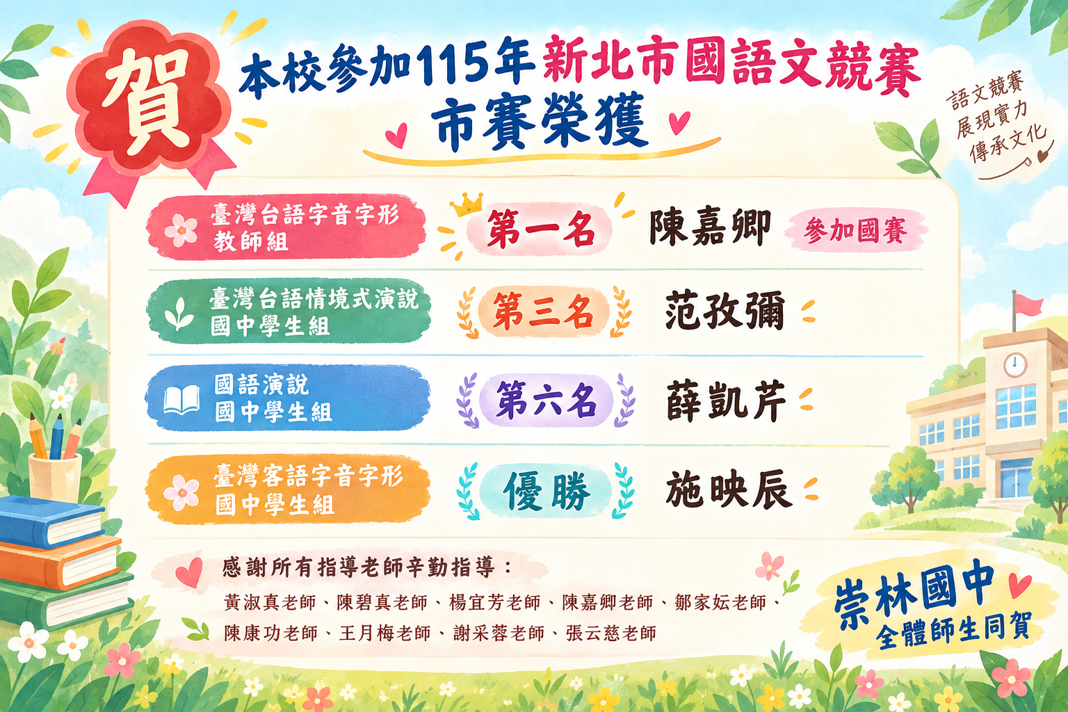 115崇林國語文競賽市賽